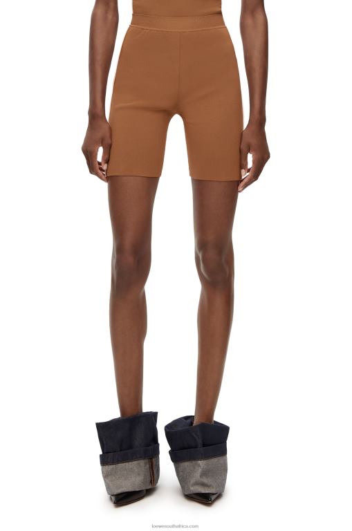 Loewe Women Cycling shorts in viscose blend 206XF973 Brown