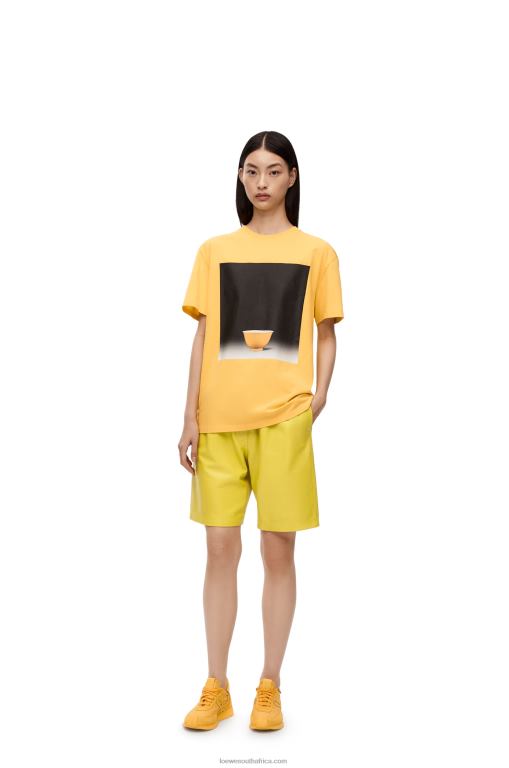 Loewe Women Drawstring shorts in nappa 206XF1129 Yellow