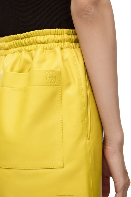 Loewe Women Drawstring shorts in nappa 206XF1129 Yellow