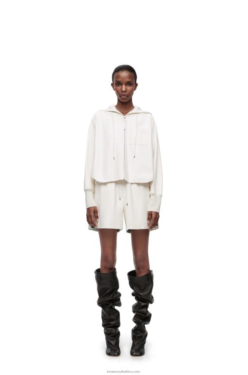 Loewe Women Shorts in nappa lambskin 206XF1106 White