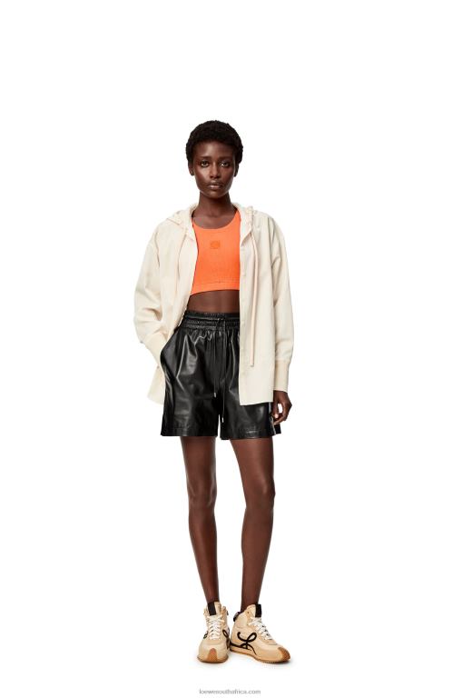 Loewe Women Shorts in nappa lambskin 206XF1112 Black