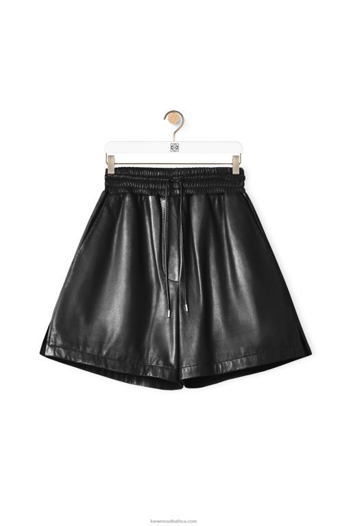 Loewe Women Shorts in nappa lambskin 206XF1112 Black