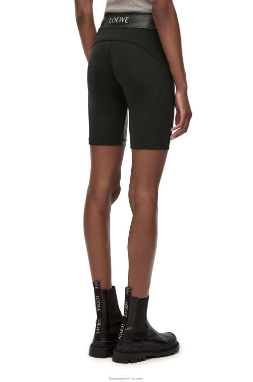 Loewe Women Stretch cycling shorts in nappa 206XF1128 Black