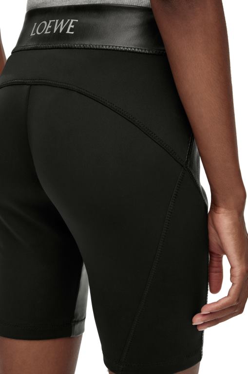 Loewe Women Stretch cycling shorts in nappa 206XF1128 Black