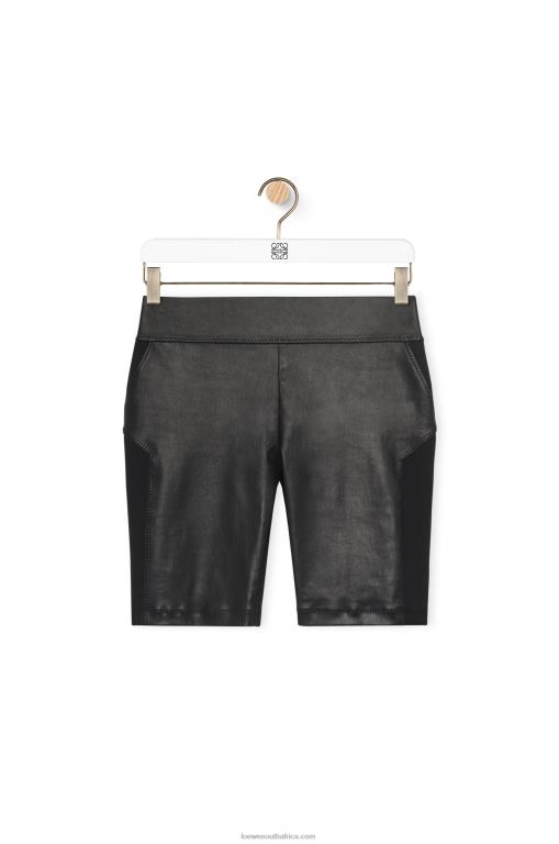 Loewe Women Stretch cycling shorts in nappa 206XF1128 Black