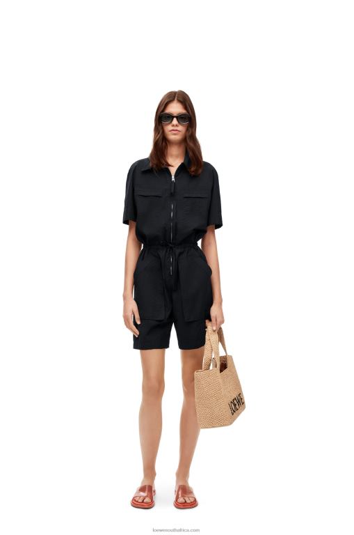 Loewe Women Workwear playsuit in cotton 206XF1104 Black
