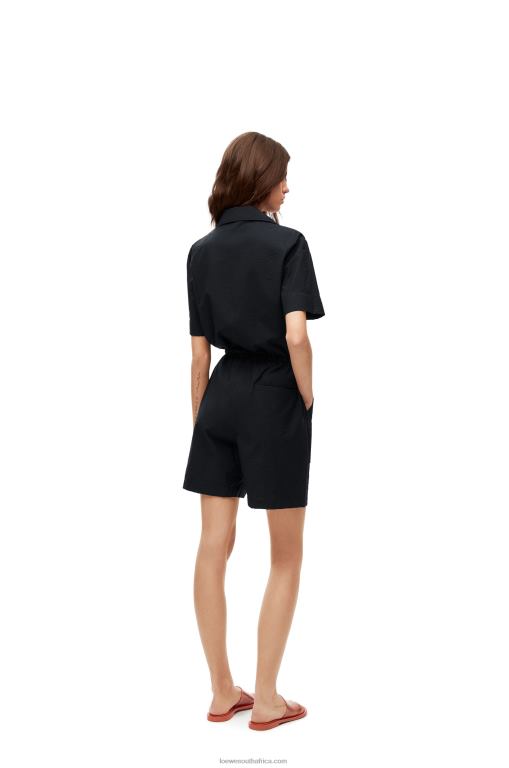 Loewe Women Workwear playsuit in cotton 206XF1104 Black