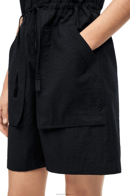 Loewe Women Workwear playsuit in cotton 206XF1104 Black