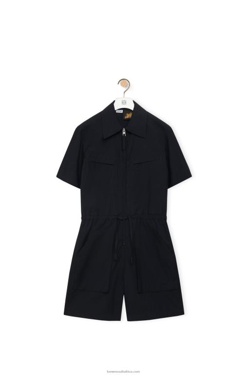 Loewe Women Workwear playsuit in cotton 206XF1104 Black