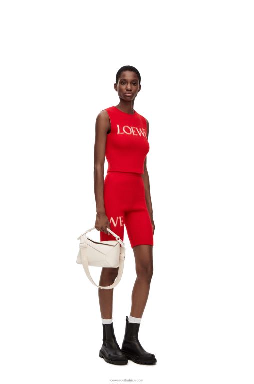 Loewe Women cycling shorts in wool 206XF969 Red
