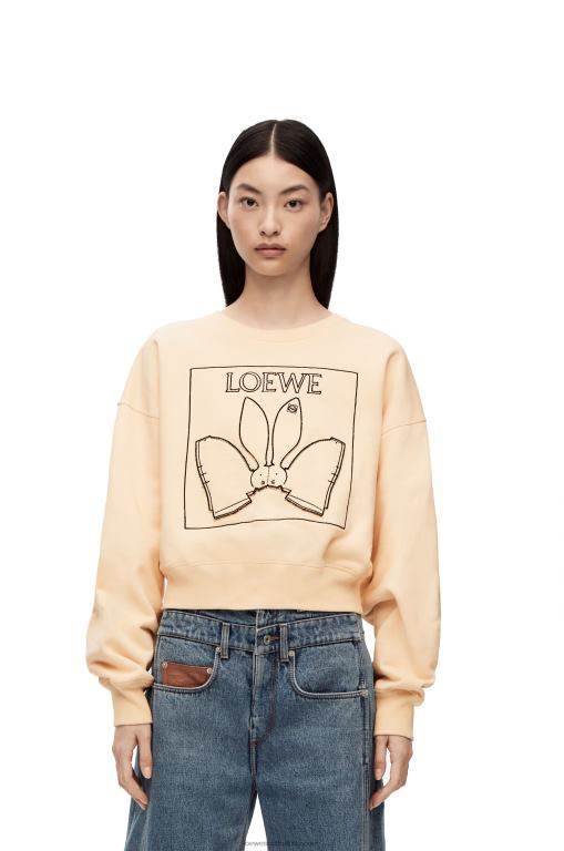 Loewe Women Bunny sweatshirt in cotton 206XF805 Ivory