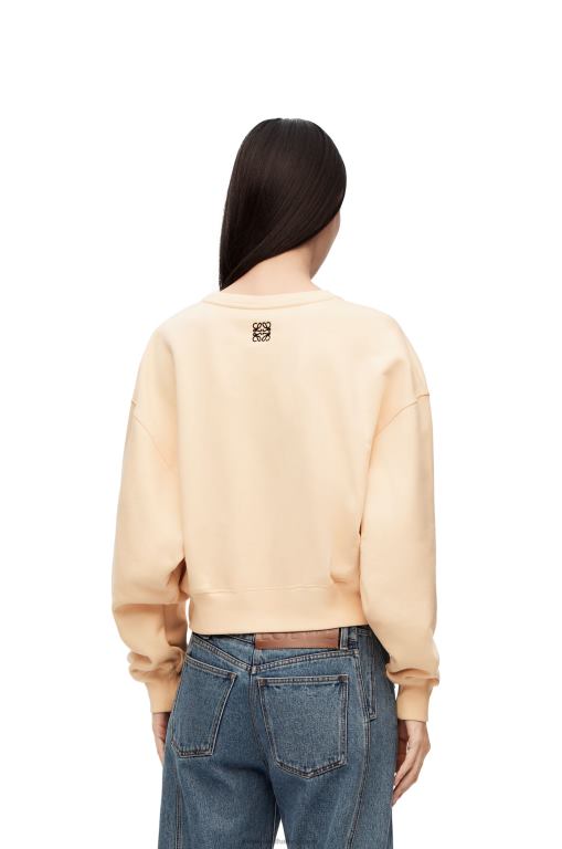 Loewe Women Bunny sweatshirt in cotton 206XF805 Ivory