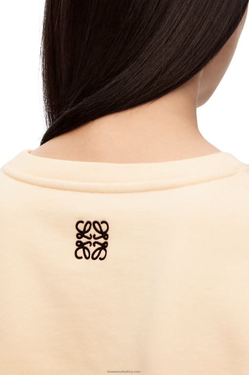 Loewe Women Bunny sweatshirt in cotton 206XF805 Ivory