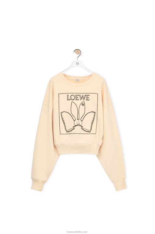 Loewe Women Bunny sweatshirt in cotton 206XF805 Ivory