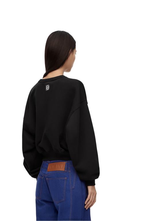 Loewe Women Bunny sweatshirt in cotton 206XF806 Black