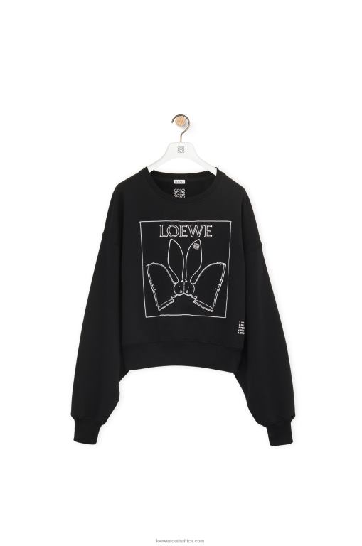 Loewe Women Bunny sweatshirt in cotton 206XF806 Black