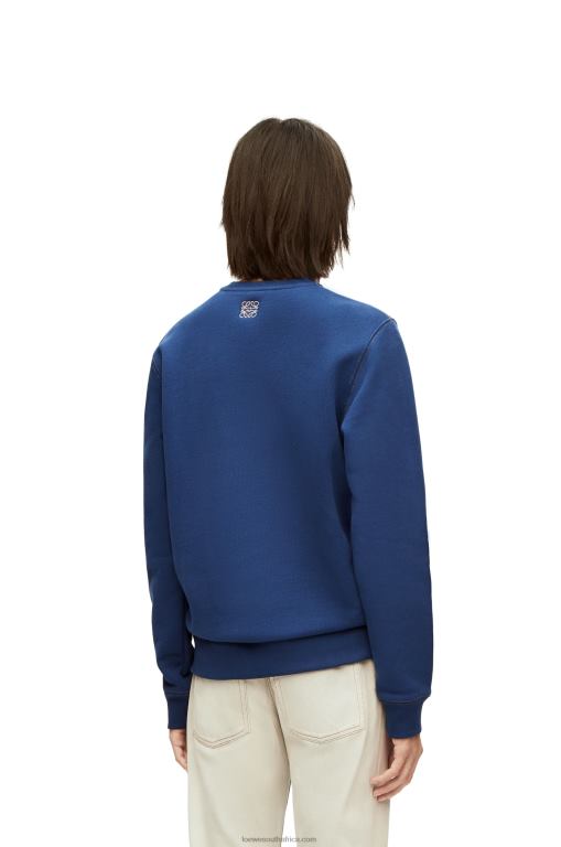 Loewe Women Heen sweatshirt in cotton 206XF841 Indigo Blue