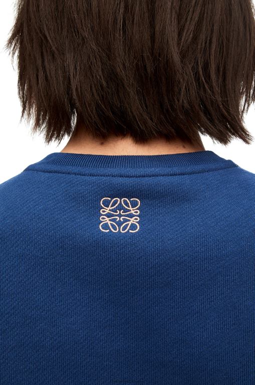 Loewe Women Heen sweatshirt in cotton 206XF841 Indigo Blue