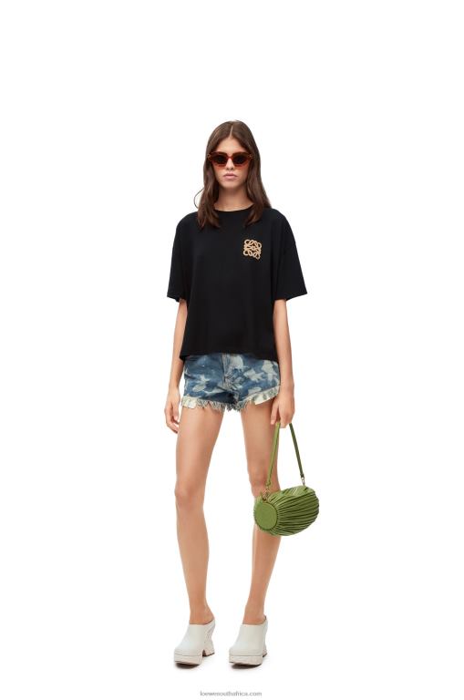 Loewe Women Anagram craft T-shirt in cotton 206XF793 Black