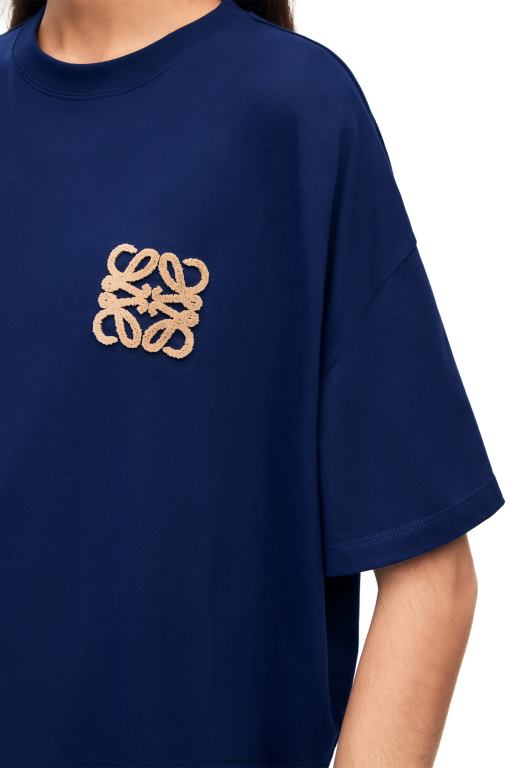 Loewe Women Anagram craft T-shirt in cotton 206XF794 Indigo Blue