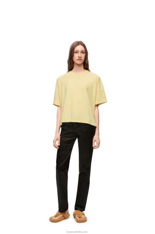 Loewe Women Boxy fit T-shirt in cotton 206XF780 Light Lemon