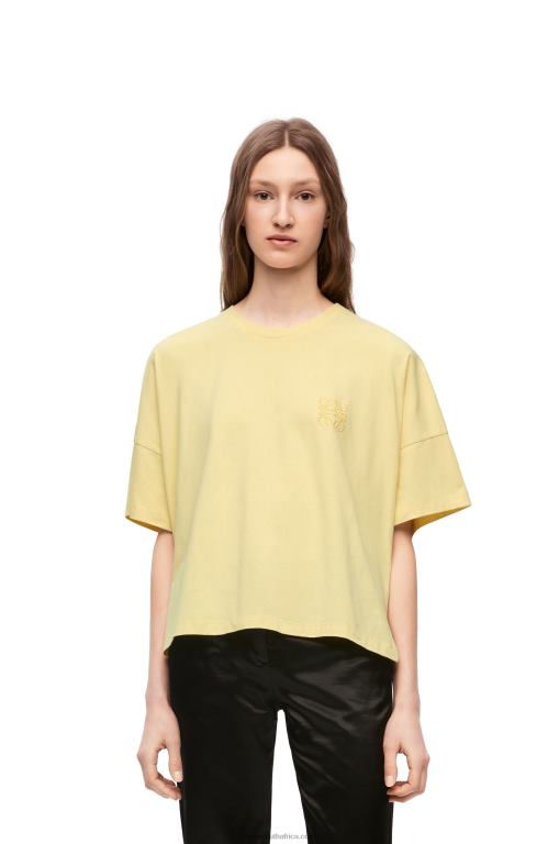 Loewe Women Boxy fit T-shirt in cotton 206XF780 Light Lemon