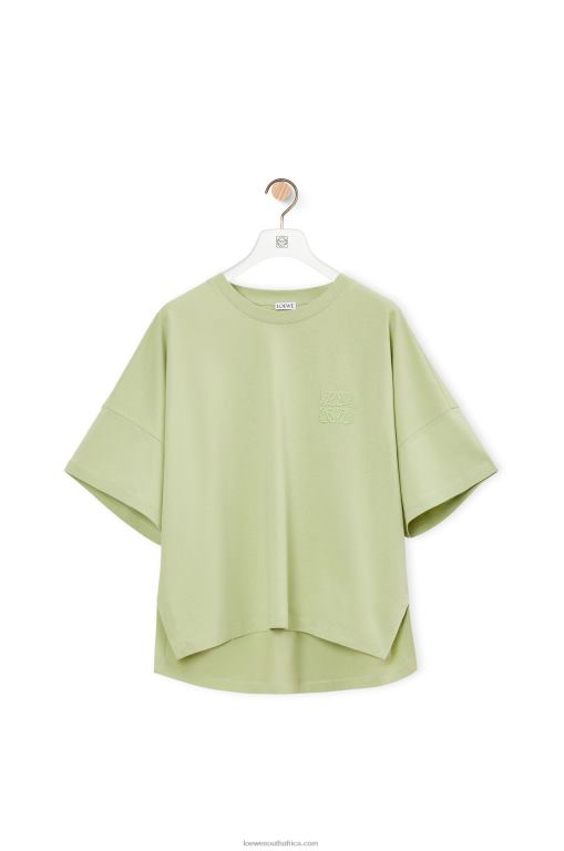 Loewe Women Boxy fit T-shirt in cotton 206XF814 Pale Green