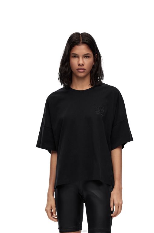 Loewe Women Boxy fit T-shirt in cotton 206XF823 Black