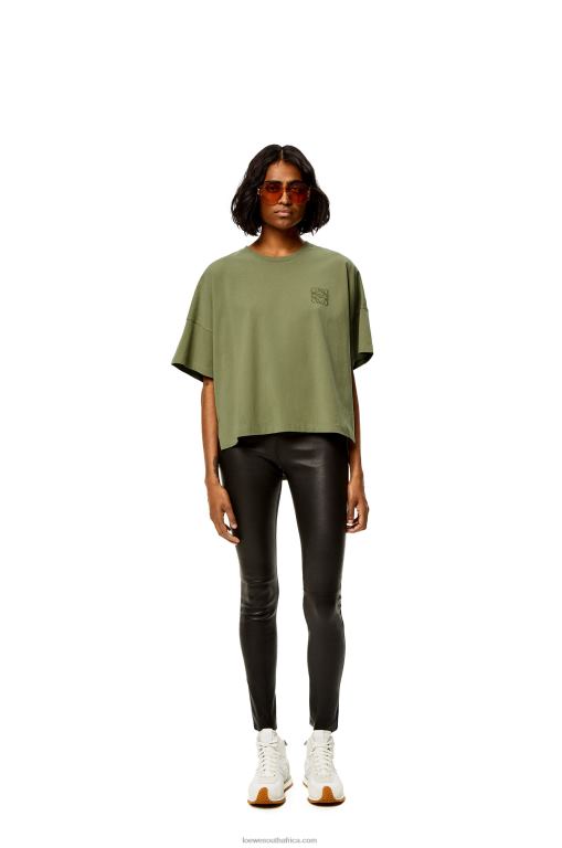 Loewe Women Boxy fit T-shirt in cotton 206XF827 Sage