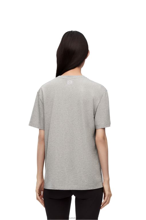 Loewe Women Bunny T-shirt in cotton 206XF807 Grey Melange
