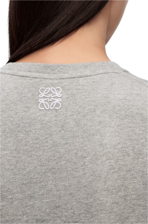Loewe Women Bunny T-shirt in cotton 206XF807 Grey Melange