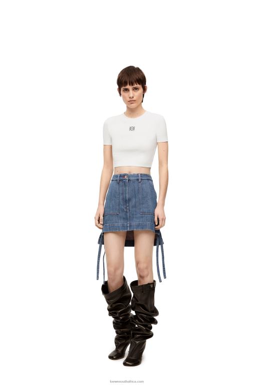 Loewe Women Cropped top in cotton 206XF897 White