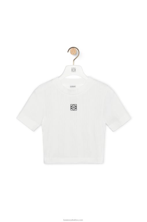 Loewe Women Cropped top in cotton 206XF897 White