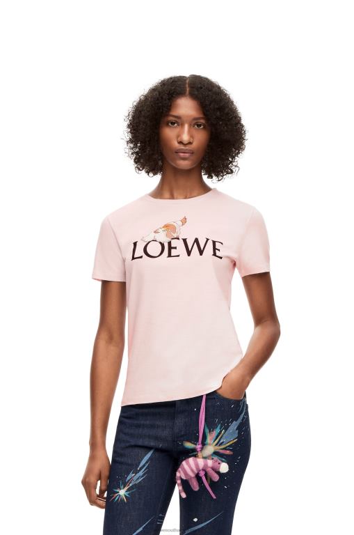 Loewe Women Heen T-shirt in cotton 206XF832 Chalk