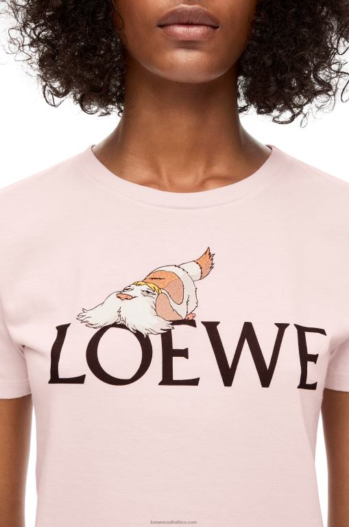 Loewe Women Heen T-shirt in cotton 206XF832 Chalk
