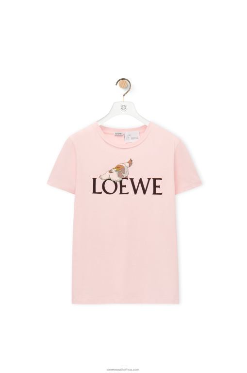 Loewe Women Heen T-shirt in cotton 206XF832 Chalk