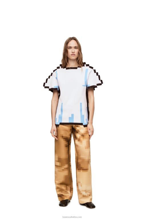 Loewe Women Pixelated top in technical knit 206XF879 White