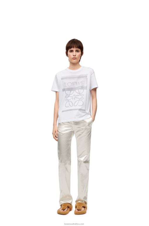 Loewe Women Regular fit T-shirt in cotton 206XF770 White/Grey