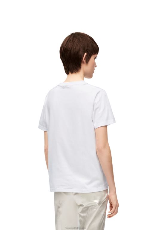 Loewe Women Regular fit T-shirt in cotton 206XF770 White/Grey