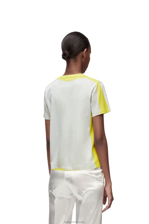 Loewe Women Regular fit T-shirt in cotton 206XF773 White/Yellow