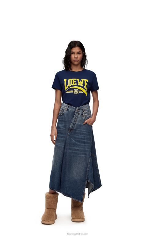 Loewe Women T-shirt in cotton 206XF837 Deep Blue