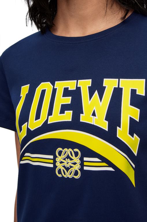 Loewe Women T-shirt in cotton 206XF837 Deep Blue