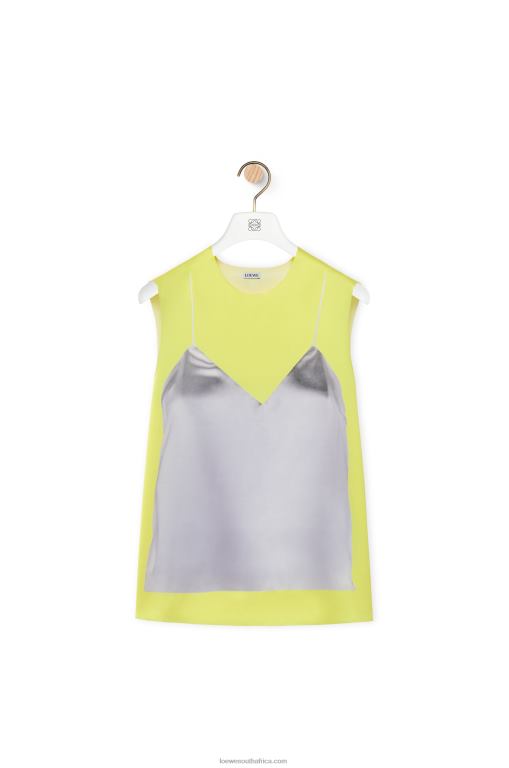 Loewe Women Top in technical satin 206XF853 Yellow/Grey
