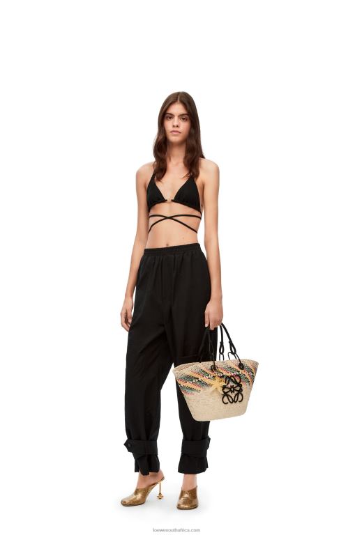 Loewe Women Anagram bikini top in technical jersey 206XF948 Black