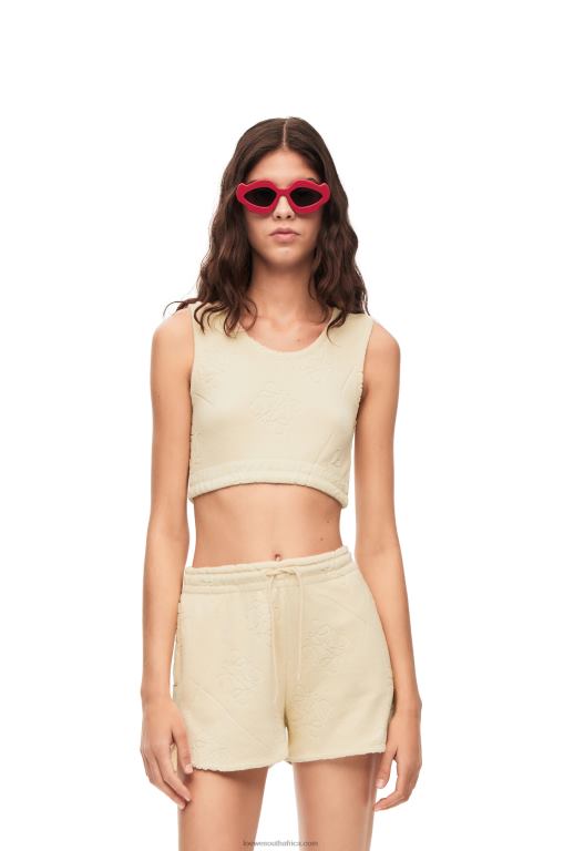Loewe Women Anagram jacquard top in cotton 206XF862 Ecru