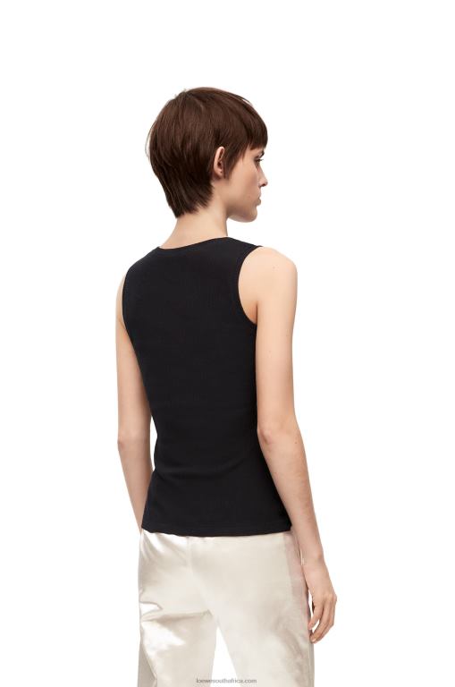 Loewe Women Anagram tank top in cotton 206XF902 Black