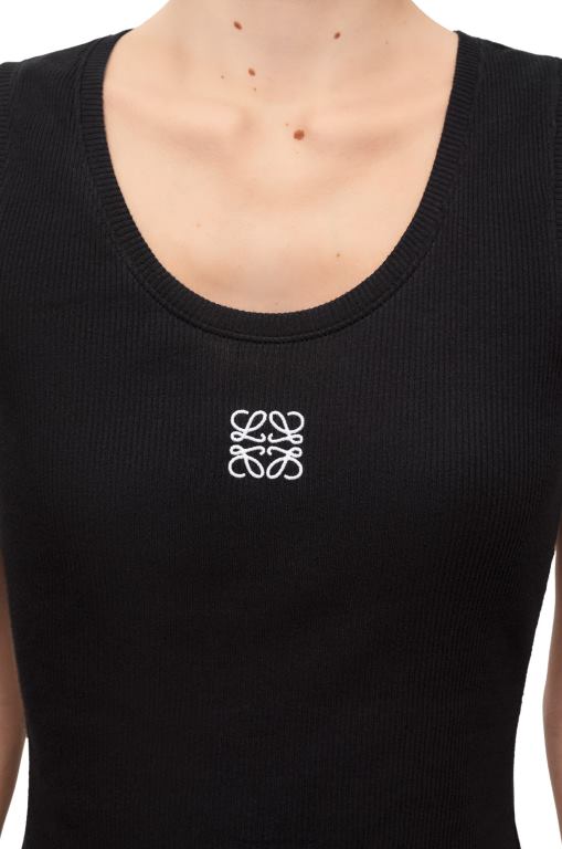 Loewe Women Anagram tank top in cotton 206XF902 Black