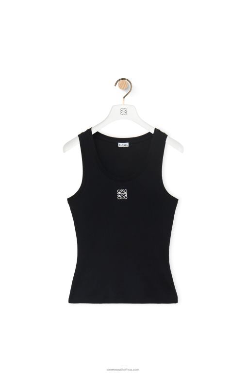 Loewe Women Anagram tank top in cotton 206XF902 Black