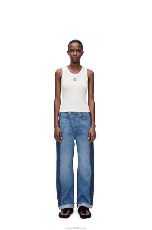 Loewe Women Anagram tank top in cotton 206XF903 White