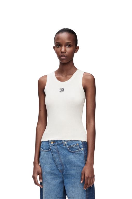 Loewe Women Anagram tank top in cotton 206XF903 White